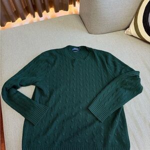 Ralph Lauren Dark Green Cashmere Crewneck Sweater